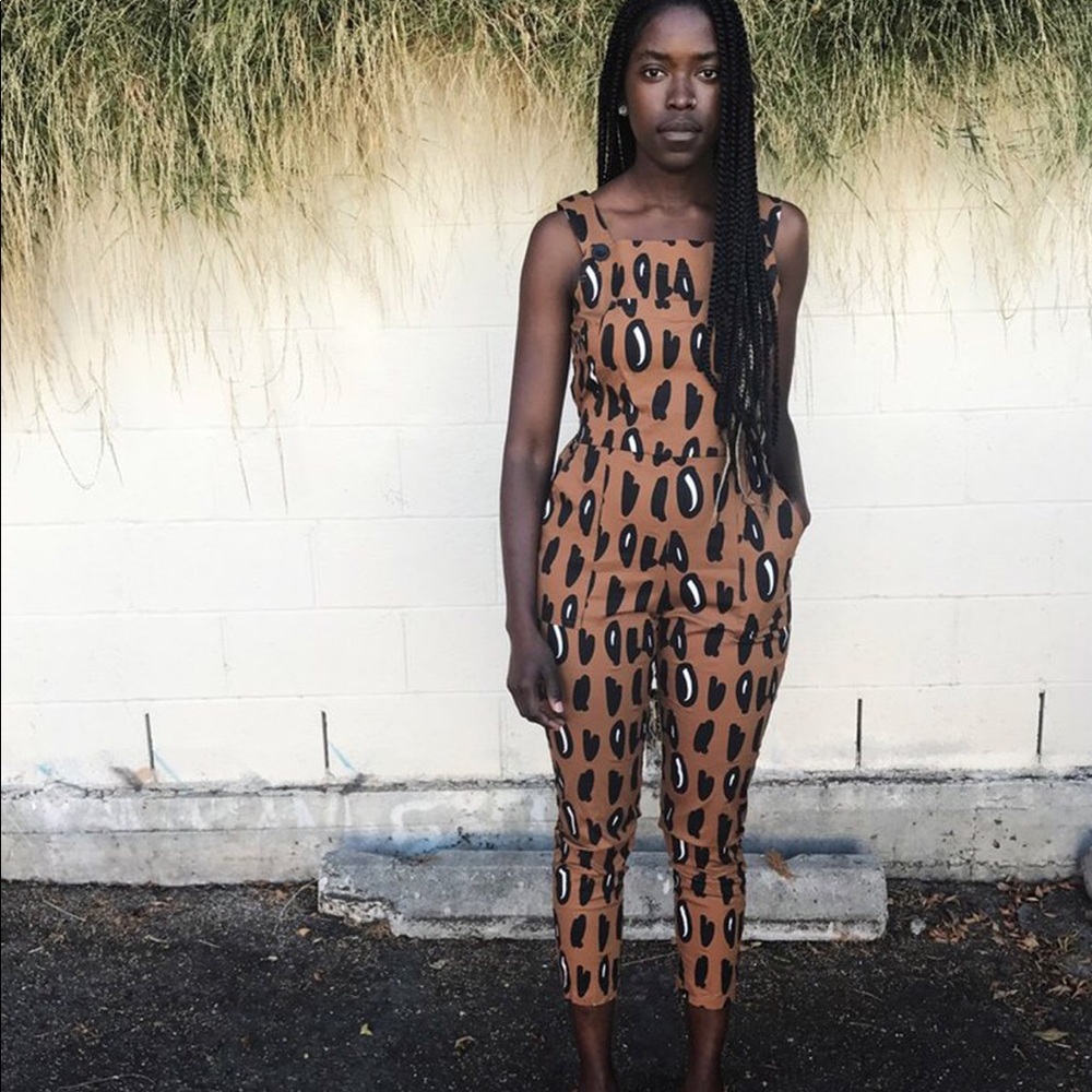 Nooworks brown dot overalls, XL 🤎🖤